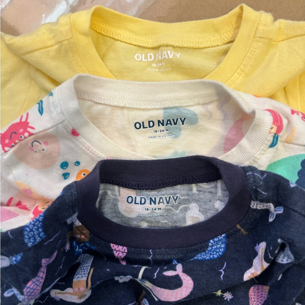 Old Navy Kids' Graphic Tees - Yellow, Cream, and Navy